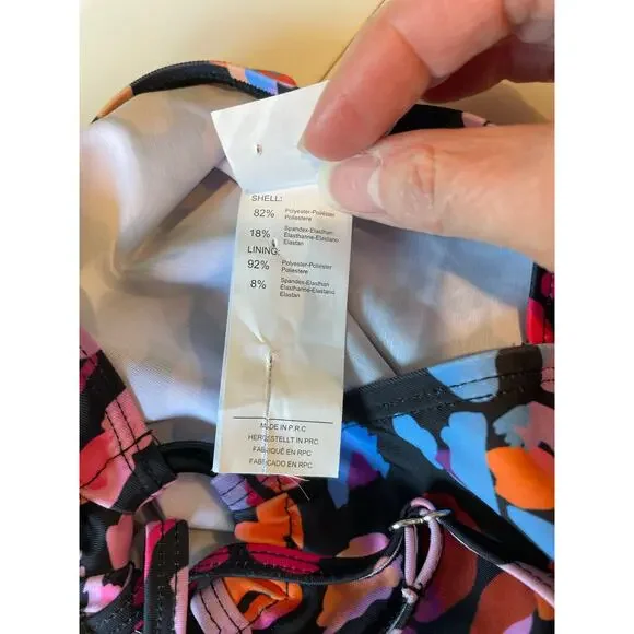 Cupshe One Piece Swimsuit NWOT Sz L Multicolored Leopard Print O Ring Cutout - Picture 13 of 14